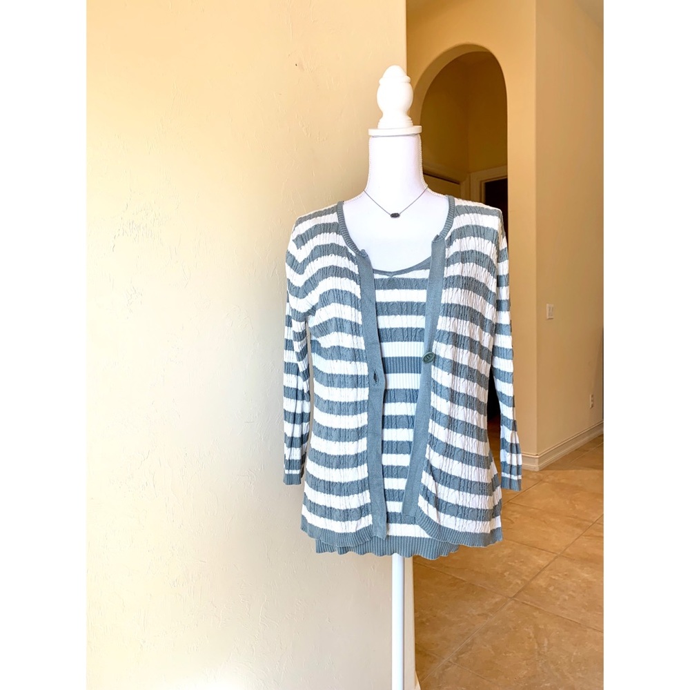 BCBG knit tank & sweater set